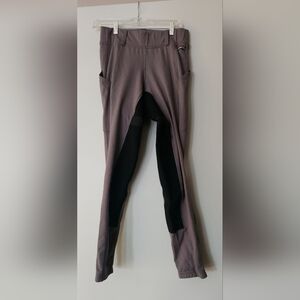 Kerrits equestrian riding breeches pants gray black pockets